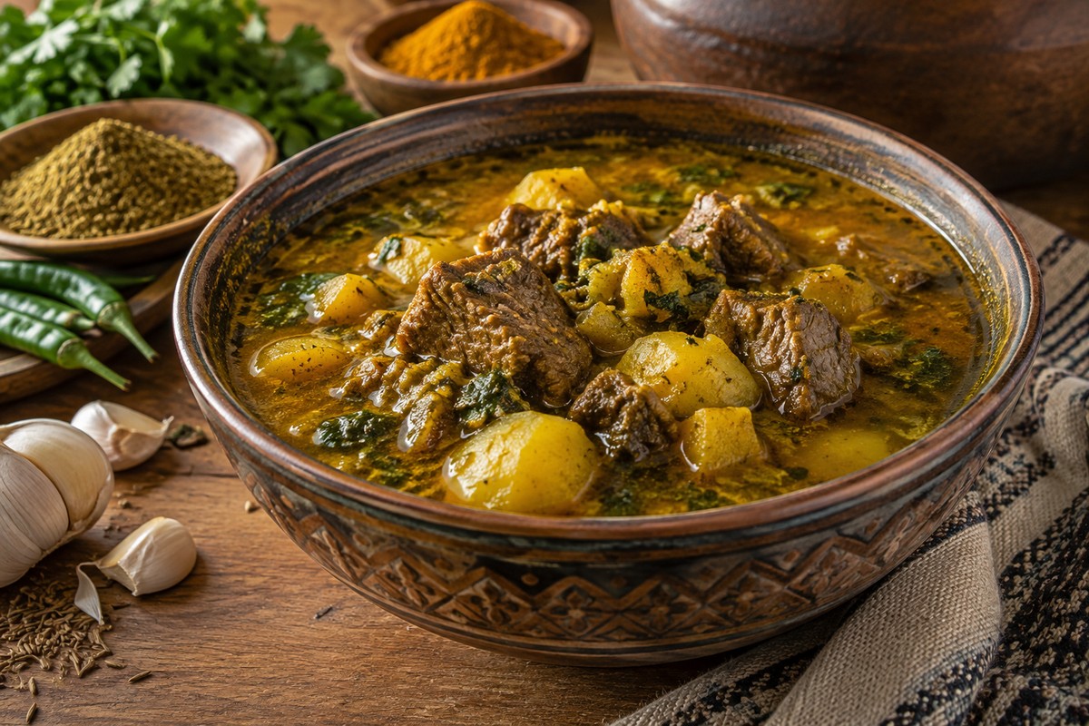 מרק תימני עם בשר בקר וחוויג׳