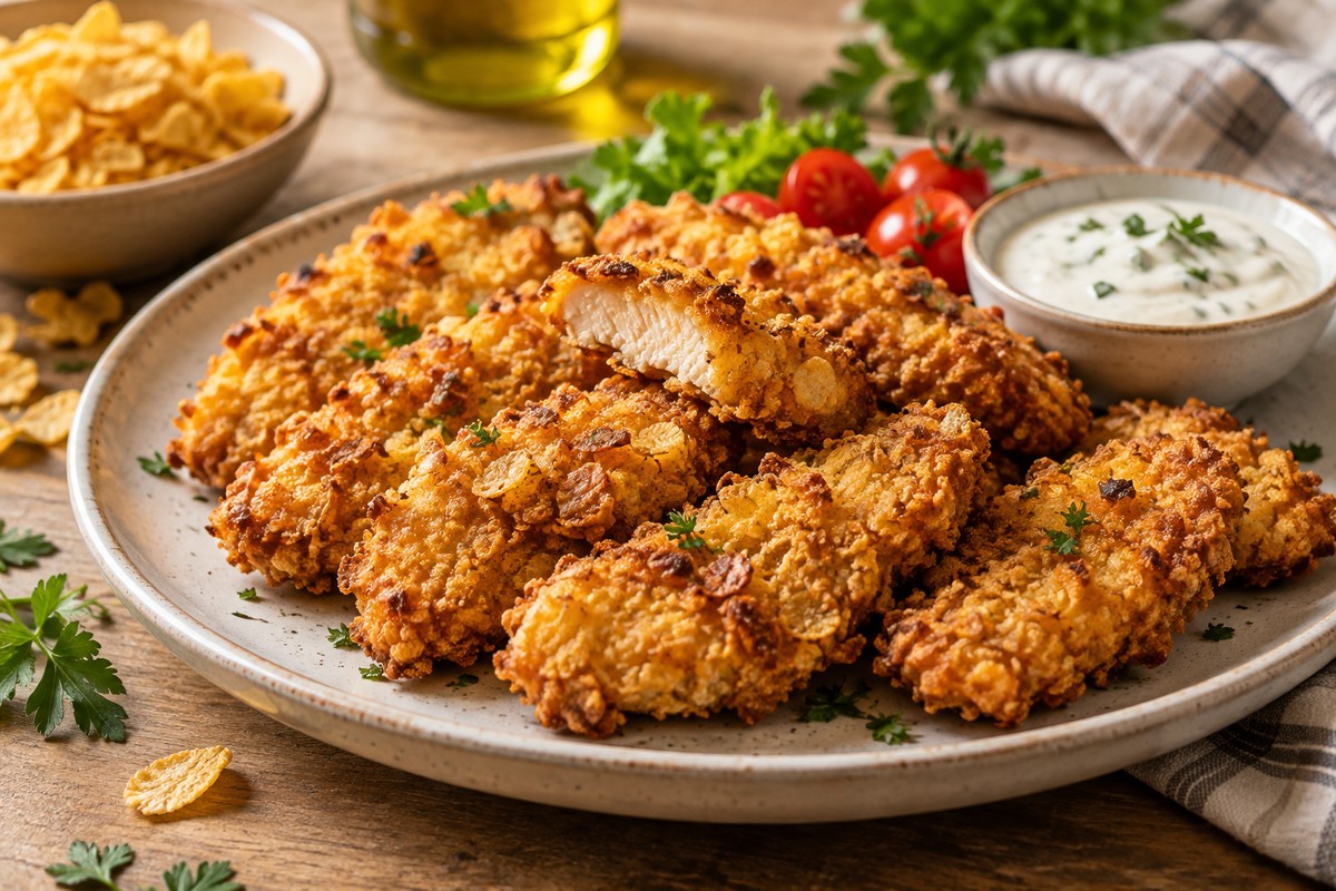 מיני שניצלונים בציפוי קורנפלקס אפויים בתנור