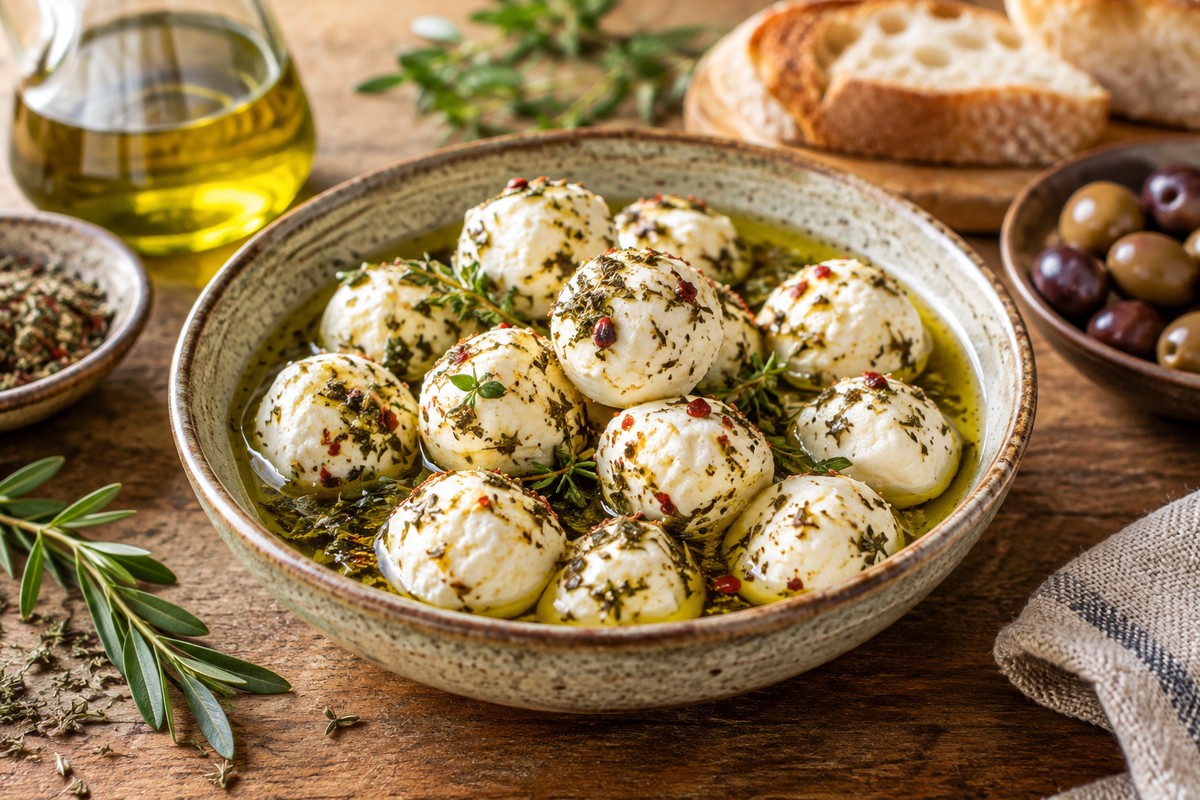 לבנה ביתית בכדורים בשמן זית