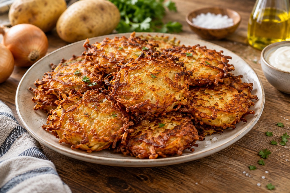 לביבות תפוחי אדמה פריכות לחנוכה