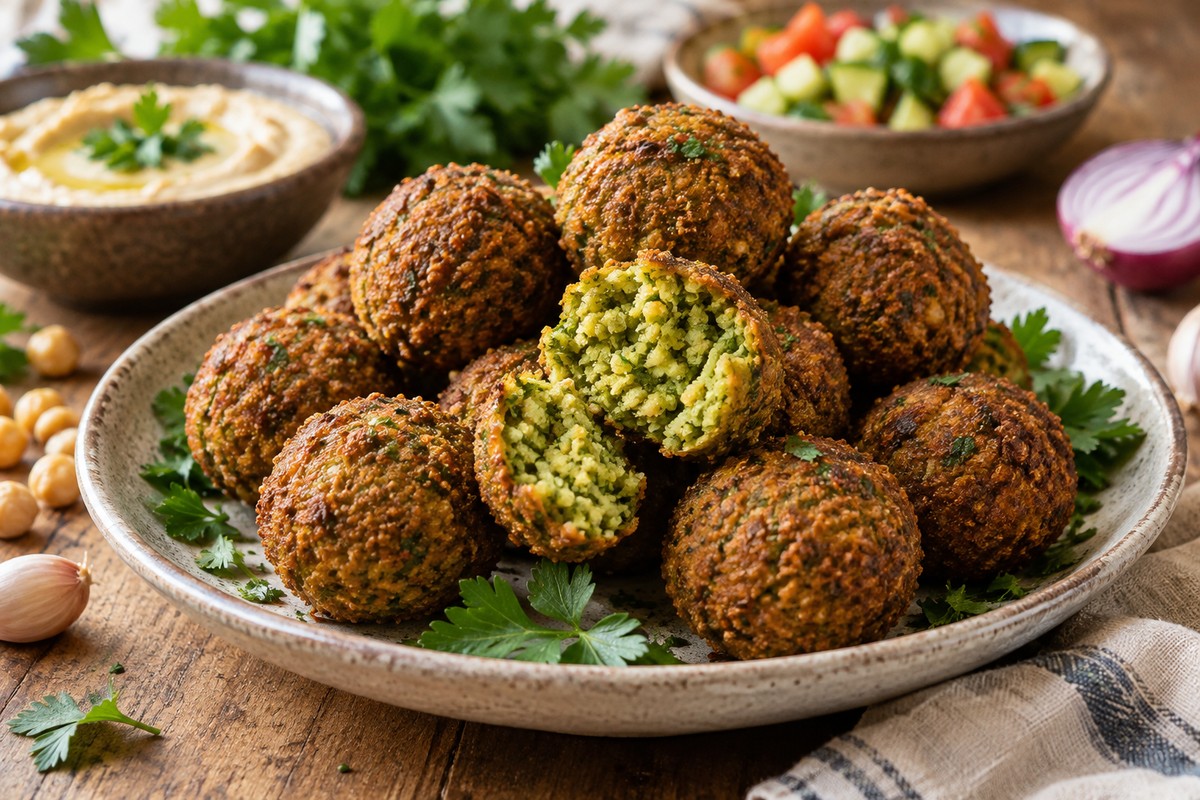 פלאפל ביתי פריך עם עשבי תיבול
